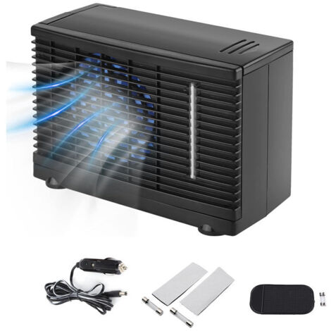 Vtizikl 12V Portable Climatiseur Refroidisseur avec Vitesses Réglables Mini Universel Voiture Ventilateur De Refroidissement pour la Maison Camping A (1/4)