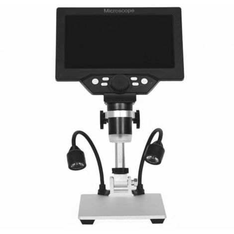 Microscopio digitale da 7 pollici con schermo LCD a colori da 12 MP, ingrandimento 1-1200X, supporto in alluminio e doppia illuminazione (1/4)