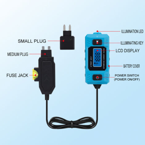 Vtizikl Multimètre Automobile Digital - Écran LCD Rétroéclairé + LED - Testeur de Courant Haute Précision pour Voiture (1/4)