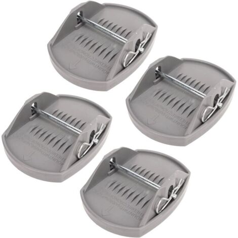 Vtizikl 4X Cale Support Pied de Vérin 178x140mm Broche Métal Patin Coupelle Caravane Camping-Car (1/4)