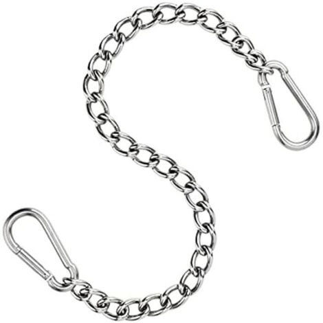 Catena per sedia sospesa Vtizikl in acciaio inox 304-66 cm - con due moschettoni - fino a 250 kg - per sacco di sabbia - prolunga per sedia sospesa e amaca (acciaio inox 304)