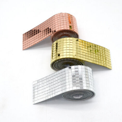 VtiziklAutres outils spécialisés Mini verre carré auto-adhésif, carreaux de mosaïque d'artisanat décoratifs autocollants de miroir de fête amovibles, autocollant de verre imperméable bricolage artisan (1/5)