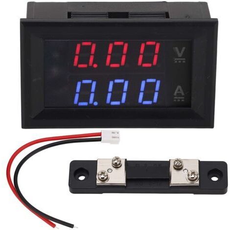 Vtizikl Voltmètre numérique, ampèremètre, testeur de tension, détecteur d'ampli, moniteur d'ampérage LED, jauge DC0-100V 50A avec inverseur (1/5)
