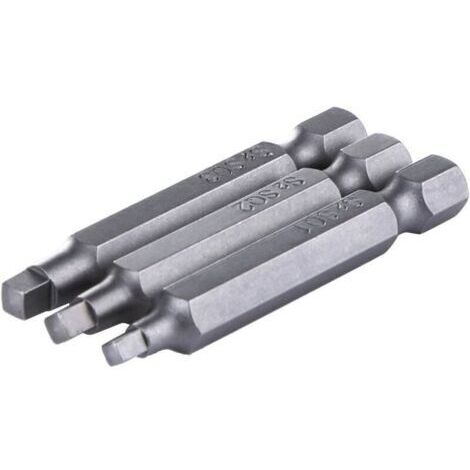VtiziklUEB Jeu De 3 Embouts De Vissage Magnétiques Pour Vis À Tête Carrée - 50 Mm, Ensoleillé