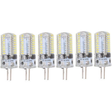 Vtizikl 6 pièces GY6.35 ampoule LED 5W AC 12V blanc chaud 2700 à 3000K blanc 6000 à 6500K 500LM 72LED ampoules pour le bureau à domicile blanc pur (1/5)