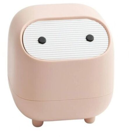 VtiziklPetite poubelle, mignonne ninja poubelle de bureau avec couvercle, poubelle de chambre à coucher avec , poubelle pour la maison, la chambre, le bureau (rose), Ensoleillé (1/5)