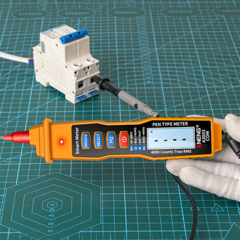 Vtizikl Multimètre à stylo numérique NCV Voltmètre AC/DC Ohmmètre Résistance Capacité Fréquence Test de ligne en direct Testeur de rétroéclairage LCD portable 4000 points avec maintien des donnée (1/5)
