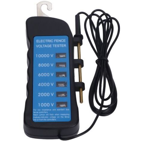 Vtizikl 1000-10000V Testeur de Clôture électrique Clôtures étanches Voltmètre avec 6 Pièces Lumière pour Ferme