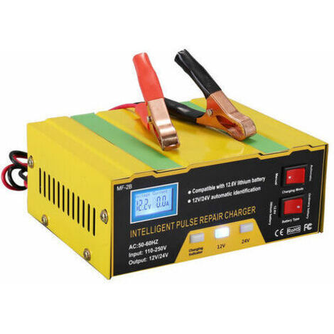 Vtizikl12V/24V Chargeur De Batterie Intelligent, Chargeur De Type Pulse Repair Avec Affichage Digital Pour Batterie De Voiture, Cellule, Moto