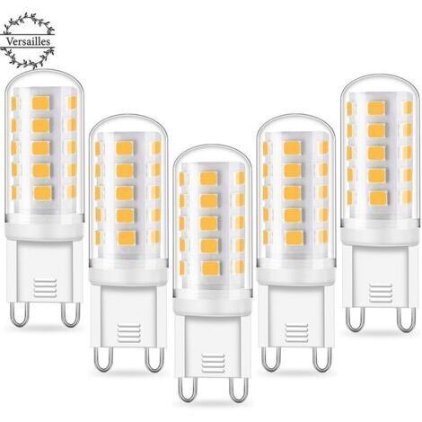 VtiziklAmpoules LED G9 3W Équivalent à 40W Halogène Lumière Blanc Froid 6000K, AC220-240V,Lampe LED à Économie D'énergie, Non Dimmables,Sans Scintillement ,Paquet De 5 (1/5)