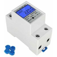 Contatore elettrico - Contatore di energia digitale DIN - 80 A - 220 V - DIN LCD - Contatore intermedio/corrente - Contatore di consumo - Non calibrato - Interfaccia S0