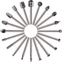 LaBlanc - 20 Pezzi Di Frese Rotanti, Set Di Frese In Carburo, Punte Per Frese Rotanti HSS Compatibili Con Dremel, Utensile Rotante Con Gambo Da 1/8'' (3 Mm) Per Smerigliatrice, Lavorazione Del Legno