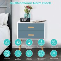 Sveglia Digitale Da Comodino Con Temperatura E Doppia Allarme - Display 12/24H, Funzione Snooze, Ricarica USB