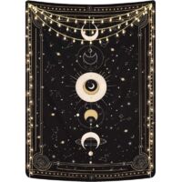 Arazzo KZQ con fasi lunari, costellazioni misteriose, cielo stellato, tarocchi, estetica retrò, astrologia, decorazione da parete per camera da letto e soggiorno.