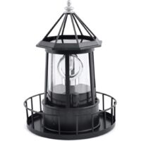 Vtizikl LED Lampe de Phare rotative Solaire Lanterne de décoration extérieure de jardin pour Pathway Patio