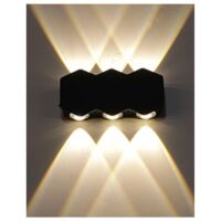 Vtizikl 6 LED Applique extérieure Intérieur et extérieur LED étanche blanc chaud lumière applique murale terrasse lampe