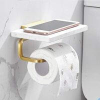 Vtizikl Porte-papier hygiénique mural avec porte-perceuse avec vis Accessoires de salle de bain en marbre