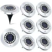 Vtizikl 16 Lampes solaires LED d'extérieurLot de 8 projecteurs solaires étanches pour allées, entrées de garage, cours et pelouses