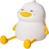 Vtizikl Veilleuse en forme de canard pour enfants – Jolie lampe de chevet en silicone spongieuse pour chambre d'enfant – Portable et rechargeable – Lampe décorative à intensité variable avec contrôle