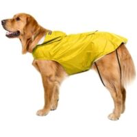 VtiziklImperméable Pour Chien Imperméable Manteau Pour Chien Grand Doublé Ultra-Léger Respirant Chien Veste Bandes Réfléchissantes Veste De Pluie Chiens Avec Capuche 4Xl, Ensoleillé