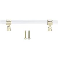 Vtizikl Poignée en acrylique cristal transparente facile à installer, poignée de tiroir pour armoires, tiroirs, commodes B01277S espacement des trous 128 or