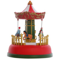 Vtizikl Mini boîte à musique de Noël, carrousel lumineux, grande roue animée, cadeau, décoration de bureau romantique