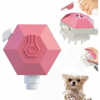 VtiziklPulvérisateur Douche Chien,Animaux Compagnie Brosse de Massage pour Le Bain,Douchette Outil de Toilettage pour Animaux 2 en 1 avec Brosse,pour Chien Chat Intérieur et Extérieur 1Pcs (Rose)