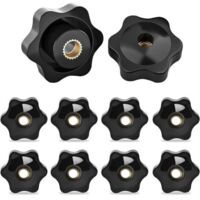 VtiziklM10 Filetage Femelle de Serrage de Bouton,10 Pièces Étoile Tête Écrous De Serrage Bouton Boutons de Serrage de Filetage M10 De Serrage Pour Machines Équipement Industriel Equipment-38mm