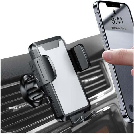 Soporte para teléfono de coche, giratorio 360°, universal, retráctil y multifuncional (gris) (1/4)