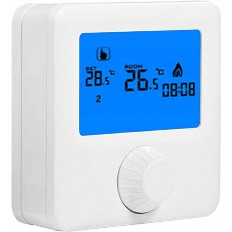 Termostato de calefacción inalámbrico, controlador de temperatura digital LCD RF para caldera de pared y temperatura confortable. (1/4)