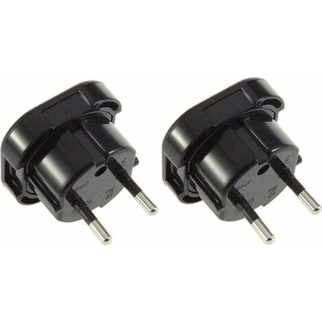 Pack De 2 Adaptadores De Enchufe Europeo (Tipo C, E, F) A Reino Unido (Tipo G) – Negro – OcioDual