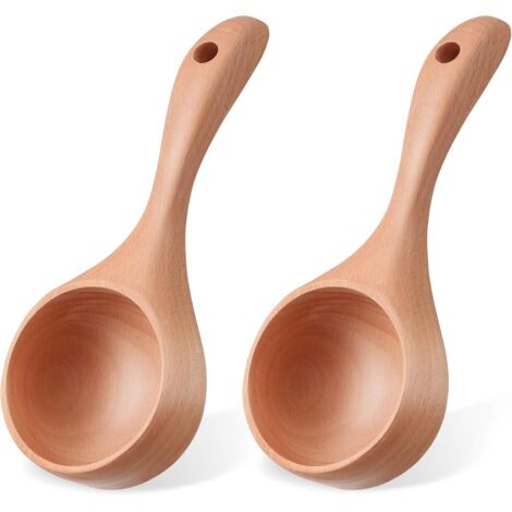 cucharas para sales de baño de 9 pulgadas, cuchara de madera multiusos, cuchara de agua de madera, cuchara de cocina, cuchara para sopa de baño (1/5)