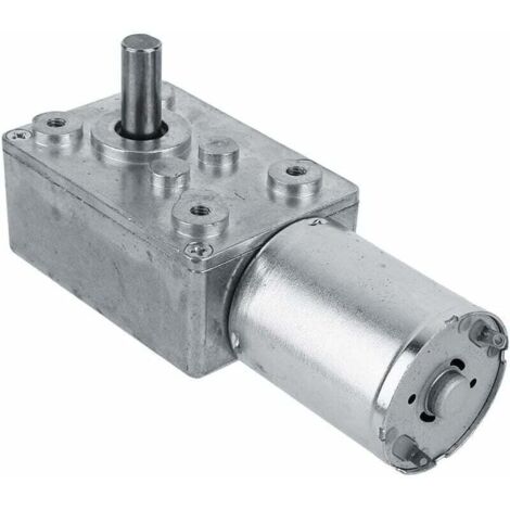 Motorreductor eléctrico reversible de alto par con sinfín, 12 V, 62 RPM, color plateado (1/4)