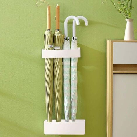 KZQ - Juego de 1 soporte para paraguas de pared con depósito de agua extraíble, organizador compacto para el hogar y la oficina