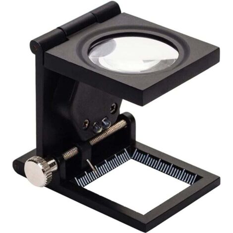 Lupa de mesa con contador de hilos LED 10X, fabricada en aleación de zinc y vidrio, plegable con 2 luces LED, lente grande para manualidades, joyería, herramientas, reparación de textiles y oficina.