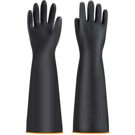 Guantes KZQ resistentes a productos químicos para hombre - Guantes industriales para productos químicos - Guantes largos impermeables - Guantes para piscina - Guantes de trabajo resistentes a ácidos y (1/4)