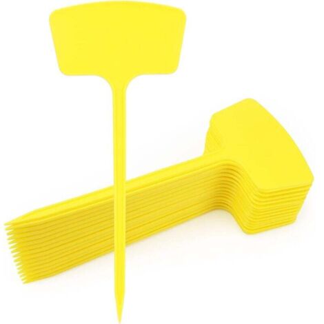 KZQ - Paquete de 30 etiquetas de 36 cm para jardín exterior, etiquetas para plantas, etiquetas reutilizables para huerto exterior, etiquetas para plantas - Amarillo