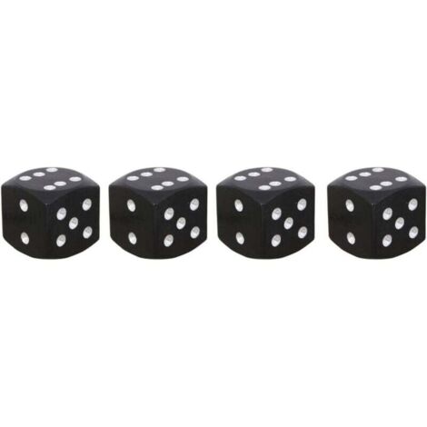 KZQ Tapas de válvula de rueda para vehículo, aleación de aluminio, estilo dado, color negro, 4 unidades (1/4)