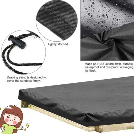 Funda Para Arenero Cuadrada, Impermeable, Con Cordón, 190T: 150 X 150 X 20 Cm 85451050