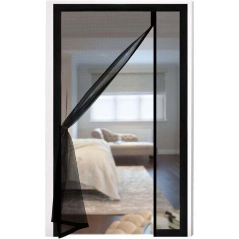 Mosquitera magnética para puerta, 100 x 220 cm, fibra de vidrio, para balcón, apertura lateral, para balcón, salón y dormitorio. (1/4)