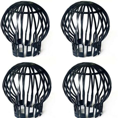 KZQ 4 filtros de canalón antihojas, de plástico, para aleros, zanjas y alcantarillas, color negro. (1/4)