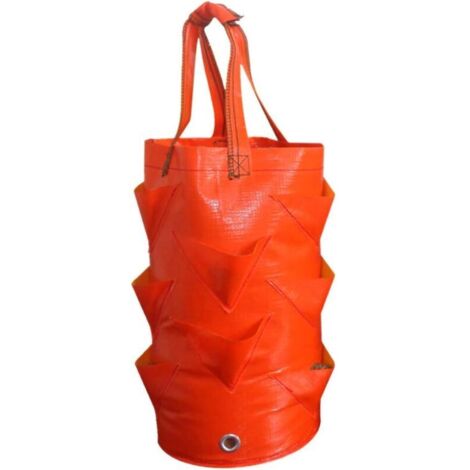 (Naranja) 3 galones y 10 láminas de plástico, 1 paquete, bolsas colgantes para plantar, bolsas para cultivar fresas, cesta colgante para plantas de flores, cesta para cultivar flores de aire, bolsas p