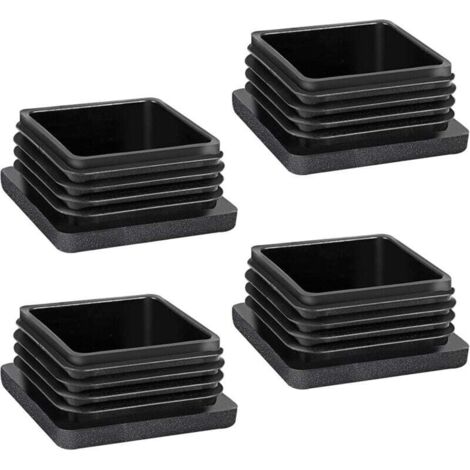 KZQ Tapas para patas de silla, 4 piezas de 50 x 50 mm, tapones de tubo cuadrados para tubos metálicos, sillas, sofás, mesas y estantes.