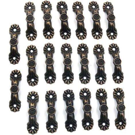 Manijas de puerta decorativas prácticas KZQ, 37 x 10 mm, manijas para muebles antiguos, pomos de madera para joyeros, tiradores y manijas para cajones de cocina, 20 piezas (1/4)