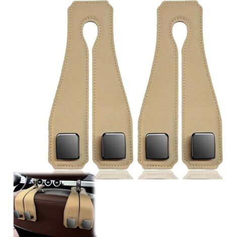 KZQ - Juego de 2 ganchos para reposacabezas de coche, ganchos para el respaldo, soporte para bolsas, colgador para el interior del coche, ganchos para el asiento del coche, soporte para bolsas (1/4)