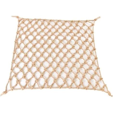 Red de cuerda resistente, red de cuerda para escalada, área de juegos, casa del árbol, red de seguridad de cáñamo, red de protección para escaleras y balcones, columpio para niños al aire libre (tamañ