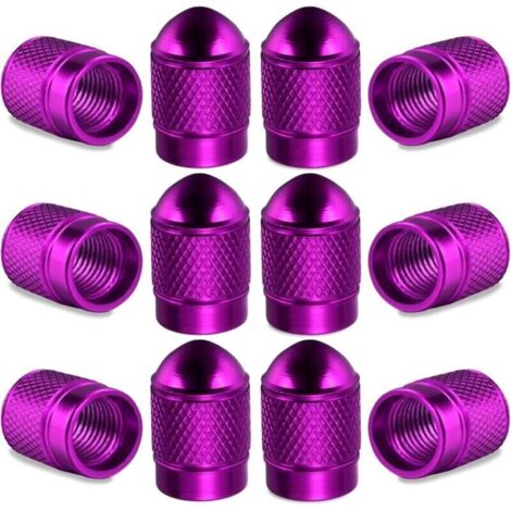 KZQ 12 tapas de válvula de aleación, accesorios universales para vástago de válvula, guardapolvo, tapas de boquilla de aire, accesorios decorativos para coche, SUV, motocicleta y bicicleta (morado (1/4)