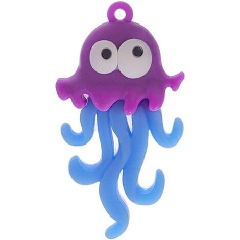 KZQ Decoraciones flotantes para acuarios, peces de silicona para embellecer el acuario, morados, pulpo (1/4)