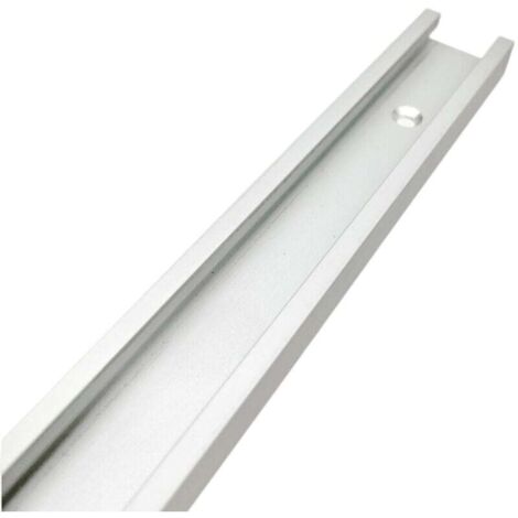 Riel de inglete en T para sierras de mesa, fresadoras y herramientas para trabajar la madera, plateado, 500 mm, 30 x 12,8 mm
