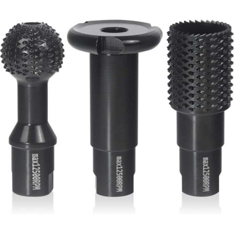 Juego de 3 brocas para fresadora de madera KZQ: muelas abrasivas para esculturas de madera, fresas, cinceles y formón para amoladoras 115/125. Herramientas de corte y carpintería.